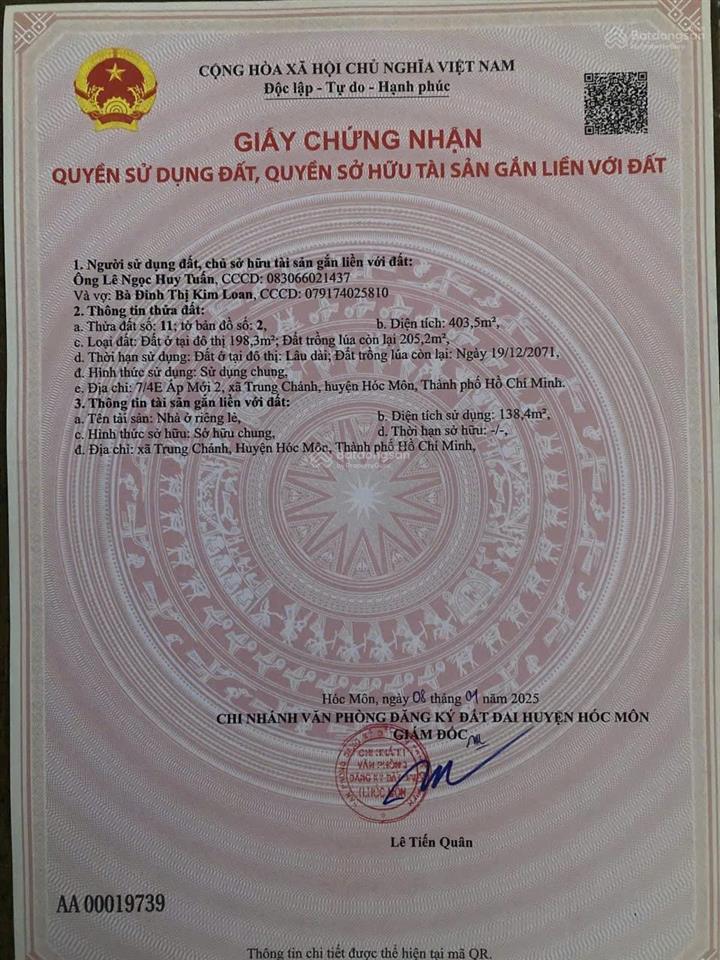 Bán nhà mặt tiền tô ký 8x50, tổng 400m có 198m thổ cư, giá 46ty tl