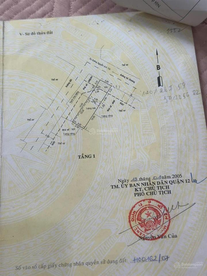Bán nhà mtkd hà chương q12, dt 5x20 giá 8,3 tỷ