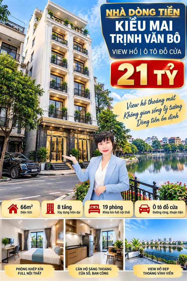 Siêu phẩm nhà dòng tiền kiều mai trịnh văn bô | view hồ giá chỉ 21 tỷ
diện tích 66m2 8 tầng