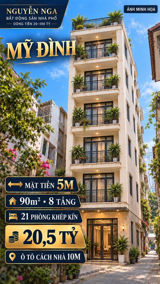 Mỹ đình tòa nhà 8 tầng 21 phòng khép kín diện tích 90m, mặt tiền rộng 5m. quy mô 8 tầng