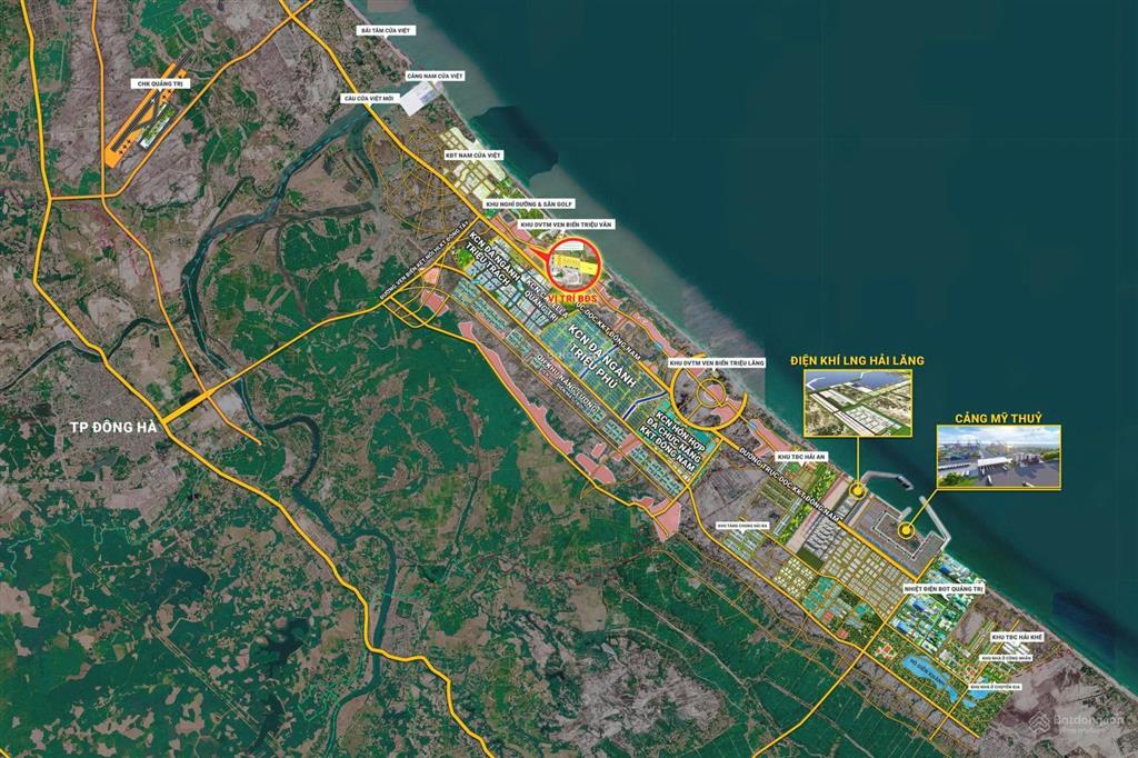 Đất đẹp nam cửa việt 572m, thổ cư 499.6m (chia sẵn 3 bìa), sát biển, sổ sẵn