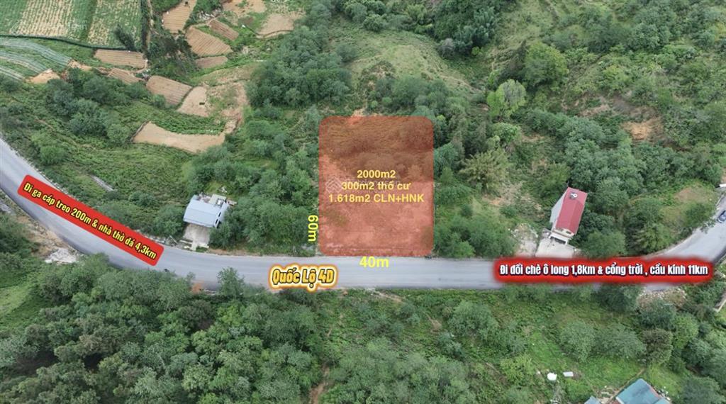 Đất rộng mặt đường ql4d điện biên phủ sapa ngay ngã 3 cáp treo fansipan view tỷ đô