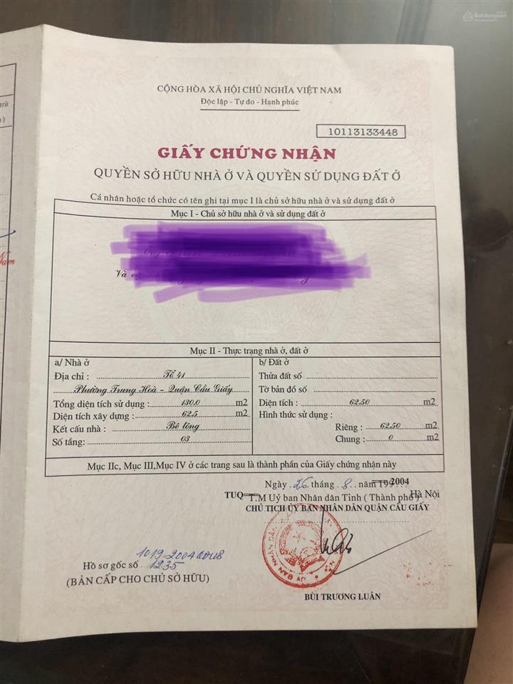 Bán nhà riêng tại khu đô thị trung hoà nhân chính