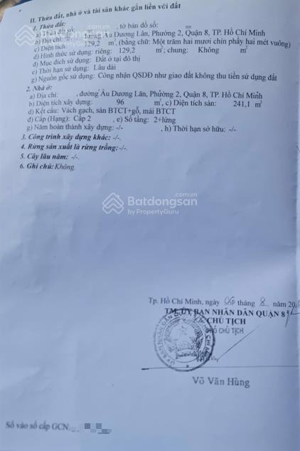 Bán nhà mặt tiền đường âu dương lân p2, quận 8. vị trí kinh doanh đông đúc. thửa đất siêu đẹp