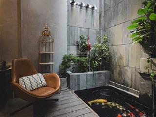 Nhà mặt tiền khu biệt thự, có thang máy, hồ cá koi. nội thất cao cấp, xe ô tô đậu trong nhà