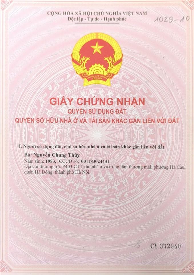 Chính chủ cần bán nhanh ch phòng 909 tòa ct44 mễ trì hạ, nam từ liêm, hn.