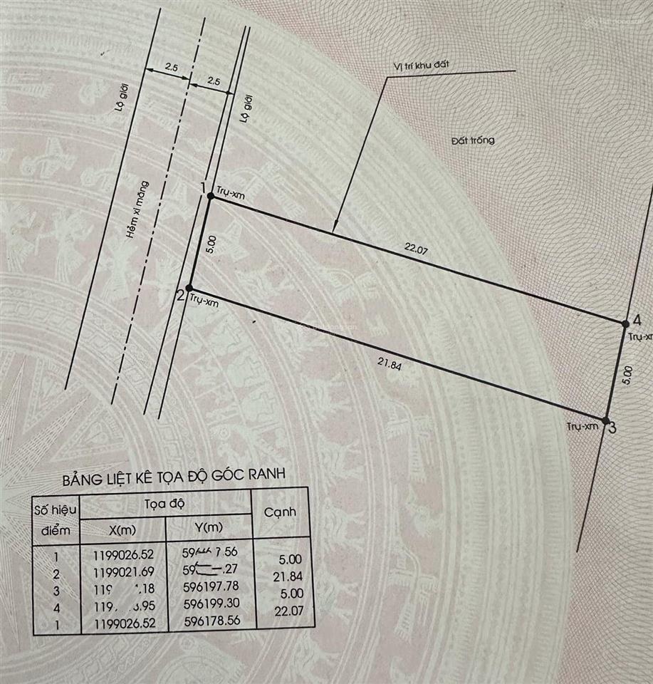 Bán gấp đất xây mới 5m x 22m. hẻm ô tô 5m nguyễn văn quá. giá 5 tỷ 1