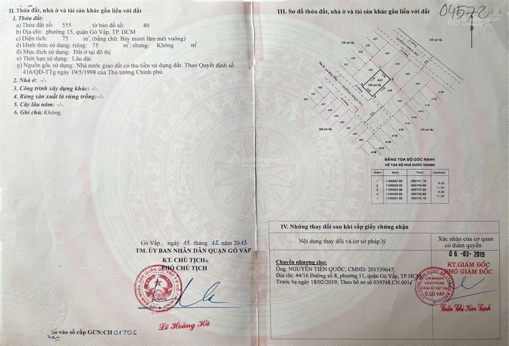 Bán đất khu dự án coop lê đức thọ giáp công viên khu đồng bộ đáng sống bậc nhất quận gò vấp