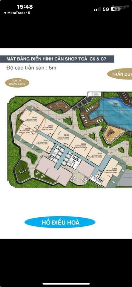 Bán shophouse sổ đỏ vĩnh viễn như nhà phố dự án vinhome dcapital trần duy hưng