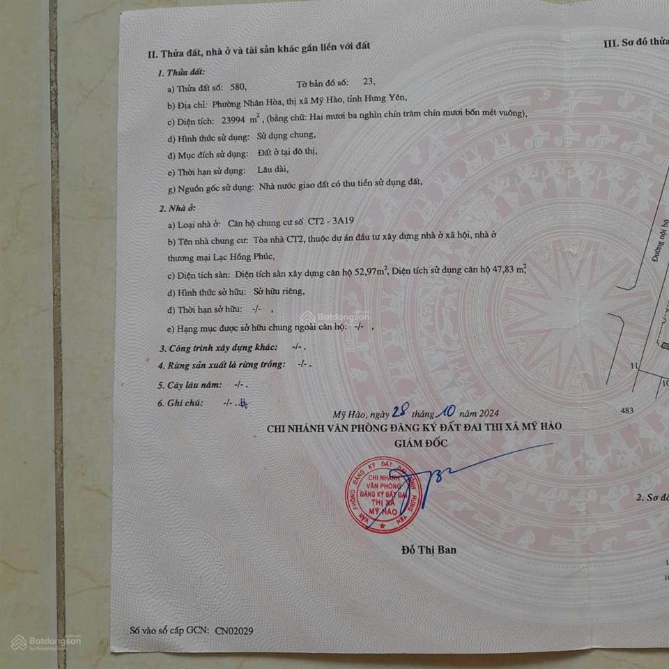 Căn chung cư thương mại ct2  lạc hồng phúc  mỹ hào  hưng yên (0363 376 ***)