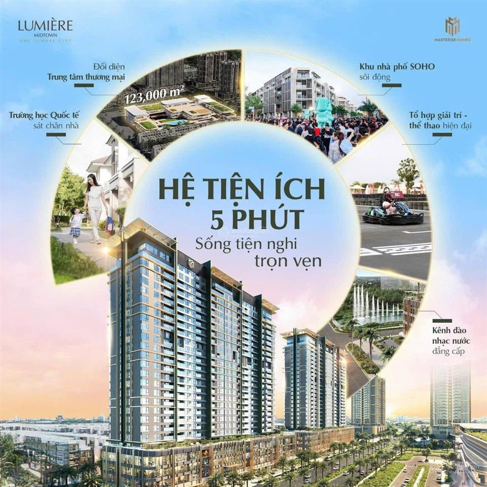 Lumiere midtown căn thường 2pn  2wc 80m2 9.9 tỷ, view nhạc nước, hướng đn, hỗ trợ vay đến 70%