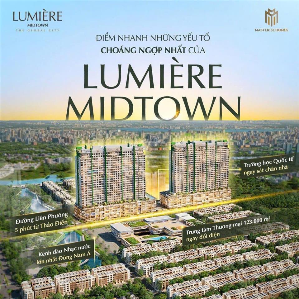 Cc bán lumiere midtown 1pn1wc 55m2 8.190 tỷ, view trung tâm thương mại, hỗ trợ vay lên đến 70%