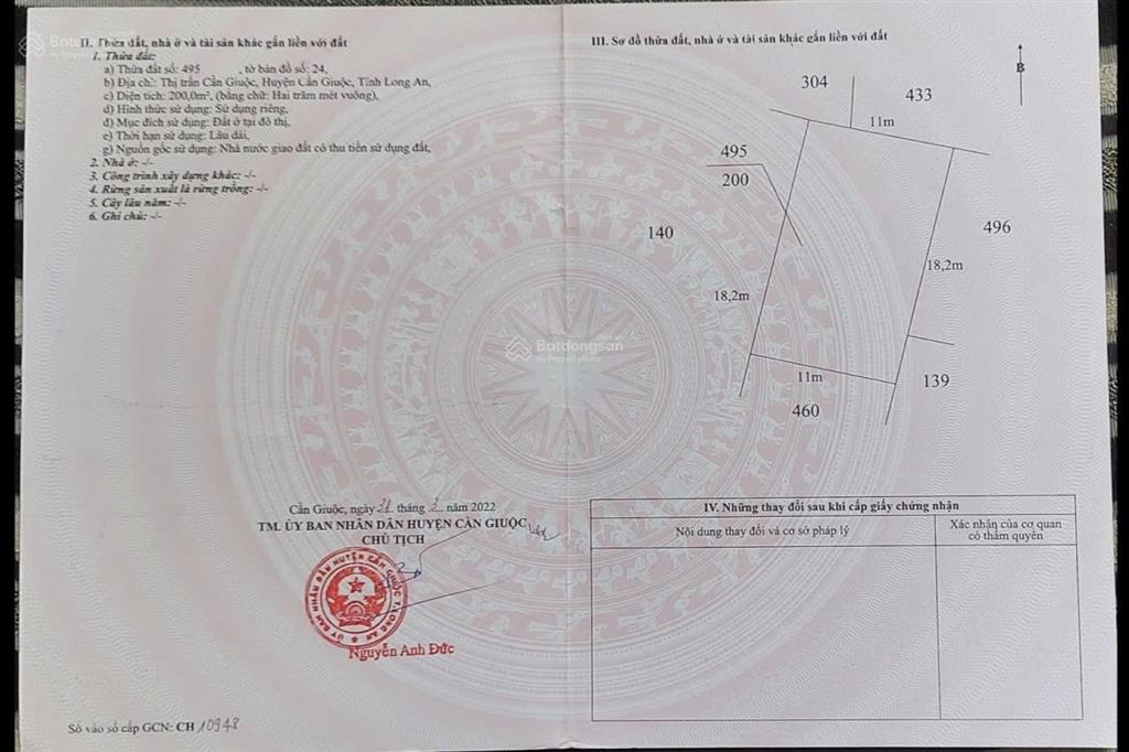 Bán đất thổ cư thị trấn cần giuộc, mặt tiền đường nguyễn an ninh. diện tích 573m2