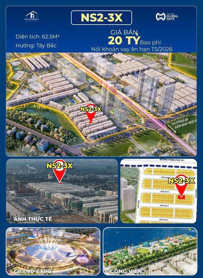 Tôi cần bán căn nhật nguyệt 62,5m2, giá 17,5 tỷ rẻ nhất dự án vinhomes cổ loa
