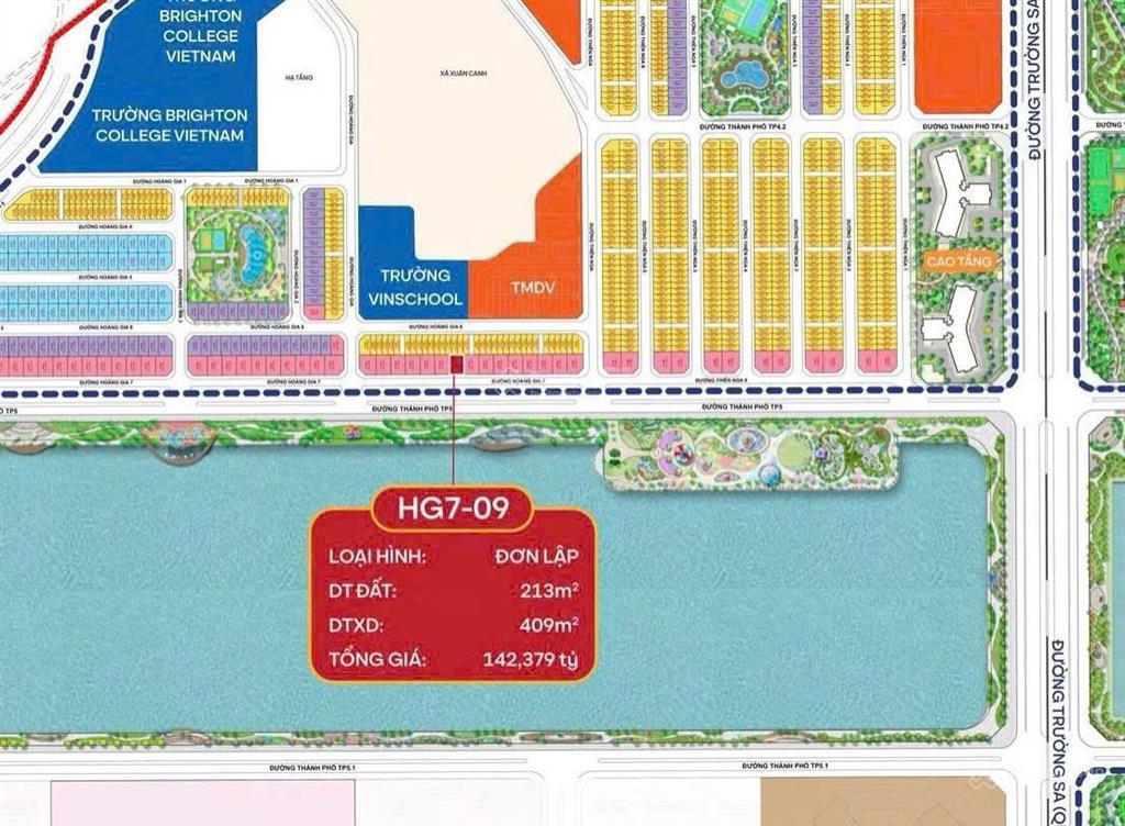 Chính chủ tôi cần bán căn đơn lập thiên nga 09 view trực diện hồ 32ha vin cổ loa