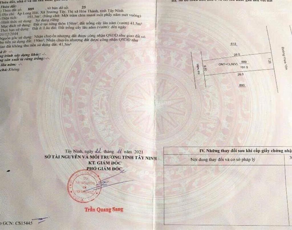 Bán đất, ngô quyền, long hoa, hòa thành, 1,8 tỷ, 364m², (giảm mạnh cho người mua thiện chí)