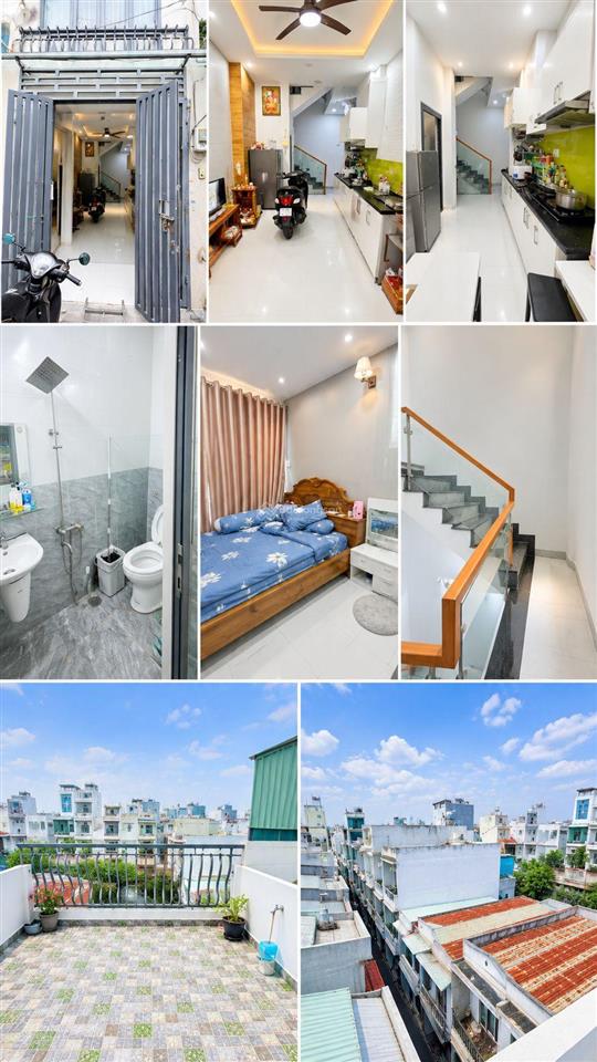 Nhà 4 tầng 27m2 hẻm 3m, chỉ 100m ra mặt tiền huỳnh văn nghệ.