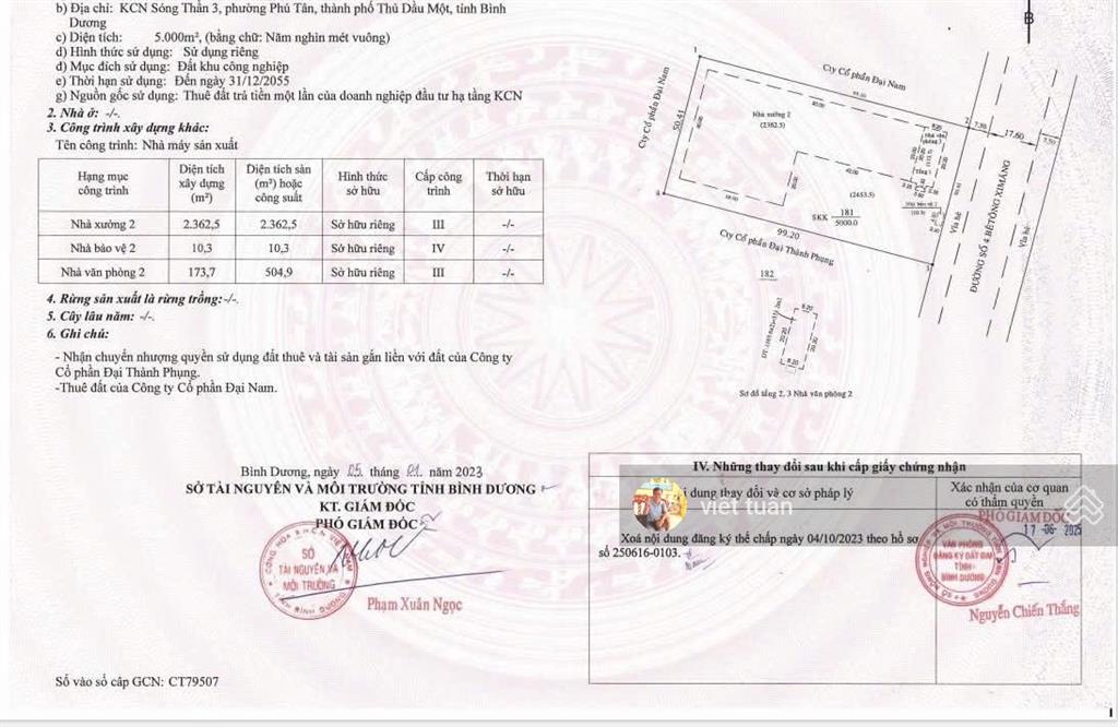 Bán nhà xưởng khu công nghiệp sóng thần 3 thành phố mới bình dương