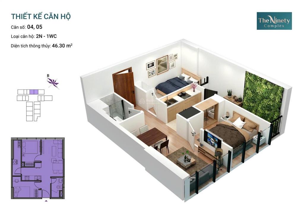 Mình chính chủ bán căn 2pn ninety complex trả trước 2,5 tỷ còn lại đóng tiến độ tới năm 2030