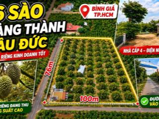 Bán mảnh đất vườn cây ăn trái sầu riêng 2 mặt tiền