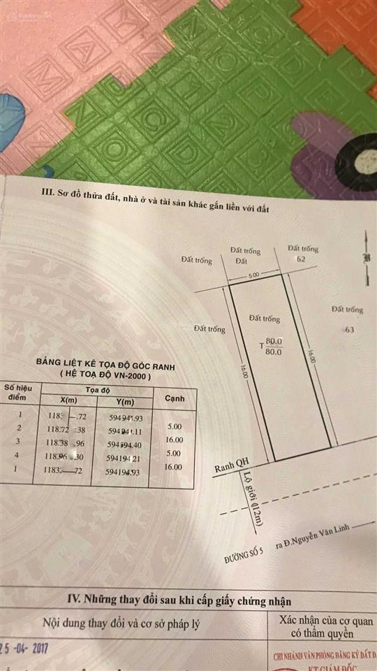 Bán đất chợ bình điền 5x16m sổ riêng chỉ 4.35 tỷ tl