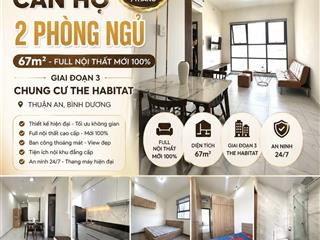 Cho thuê căn hộ the habitat gđ3 mới 100%. 2 pn full nội thất