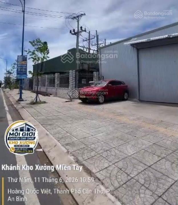 Cho thuê kho 1.688m² mặt tiền hoàng quốc việt  xe container vào thoải mái