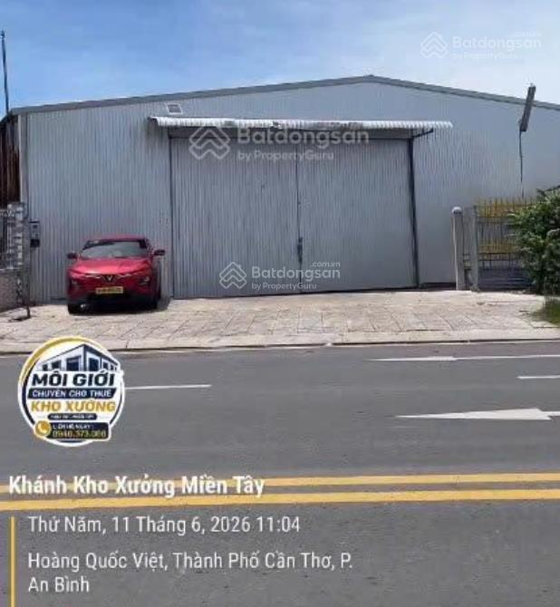 Cho thuê kho 1.688m² mặt tiền hoàng quốc việt  xe container vào thoải mái