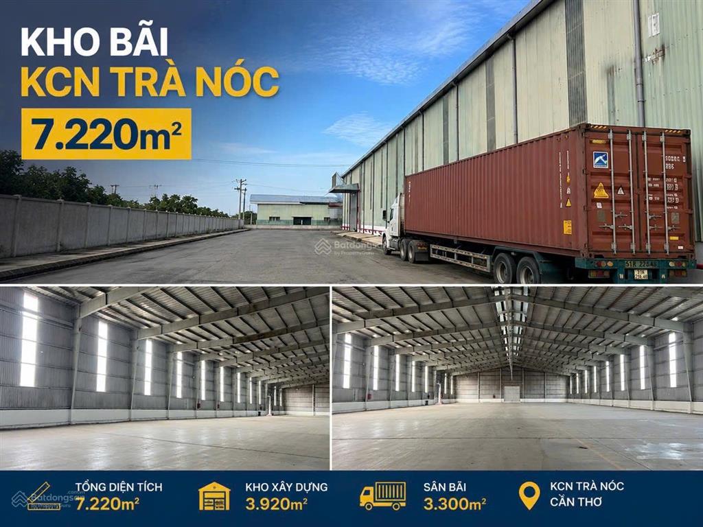 Cho thuê tổng kho container 7.220m2 kcn trà nóc, cần thơ  mặt tiền 112m, pccc tự động