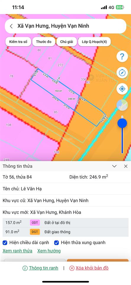 Bán lô đất full thổ, 4,2 tỉ, mặt tiền đường ven biển vạn hưng. kkt vân phong, dt 151 m2