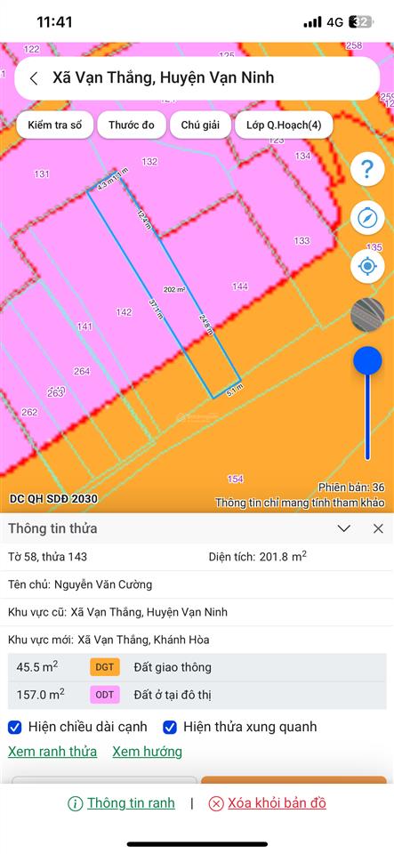 Hot, đất full thổ mặt tiền đường ven biển vạn thắng, giá 45 triệu/m2. dt 164m2