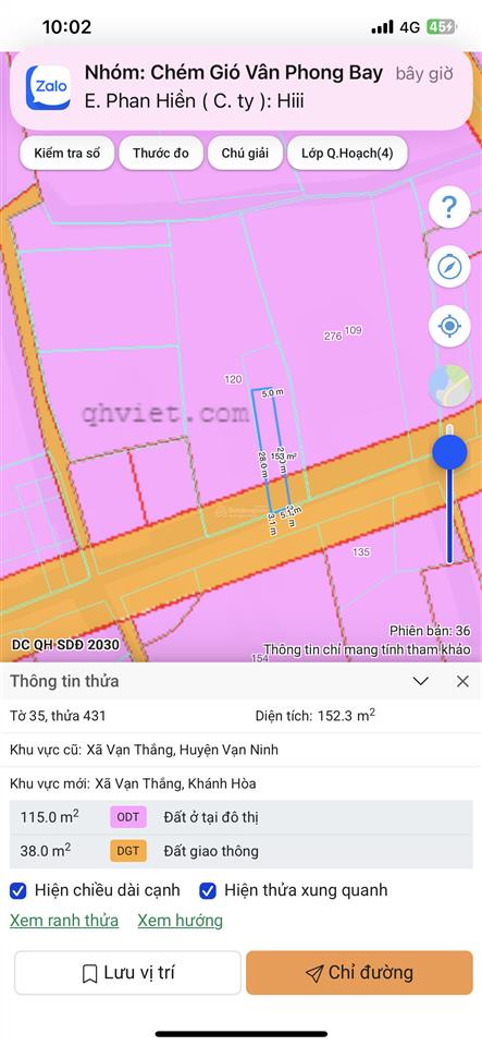 Đất thổ 152m2 trục chính suối luồng, gần sân bay vân phong. giá 1 tỉ 350 triệu