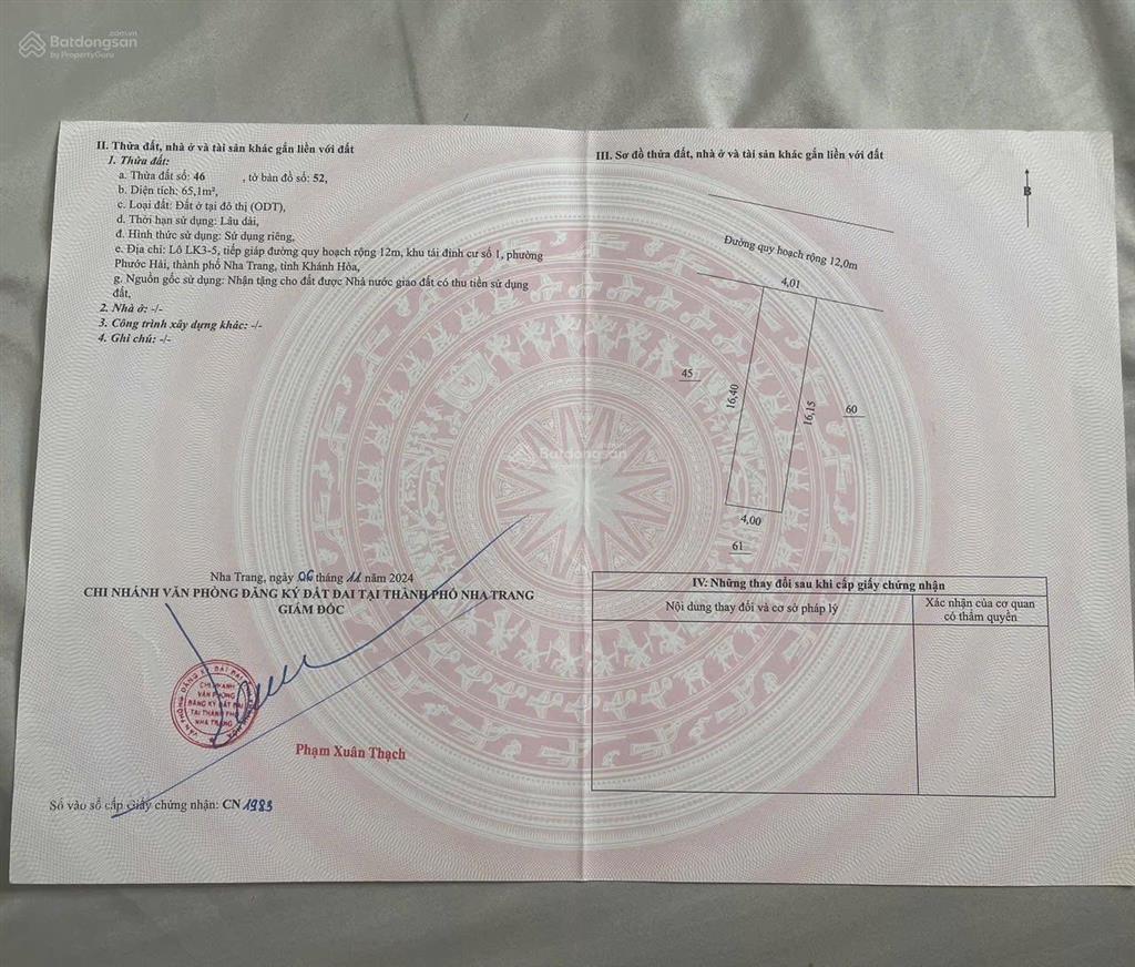 Bán đất tđc hà quang 2 đường 12m sổ sẵn giá 5.2 tỷ