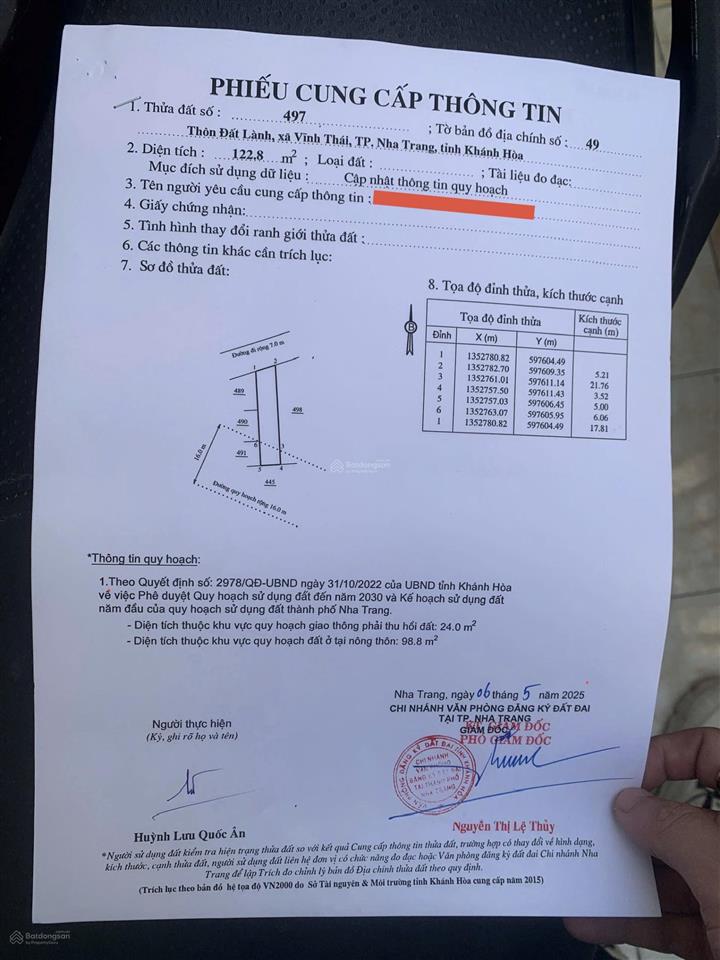 Bán nhanh lô đất đất lành vĩnh thái 122,8m  giá tốt chỉ 2 tỷ 570 triệu!