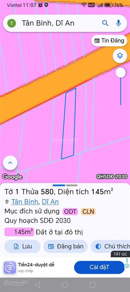 Bán đất tại tân hiệp, 3,4 tỷ, 145 m2, chính chủ