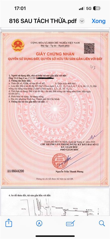 Bán đất giá tốt  giảm 50% với thị trường. thổ cư