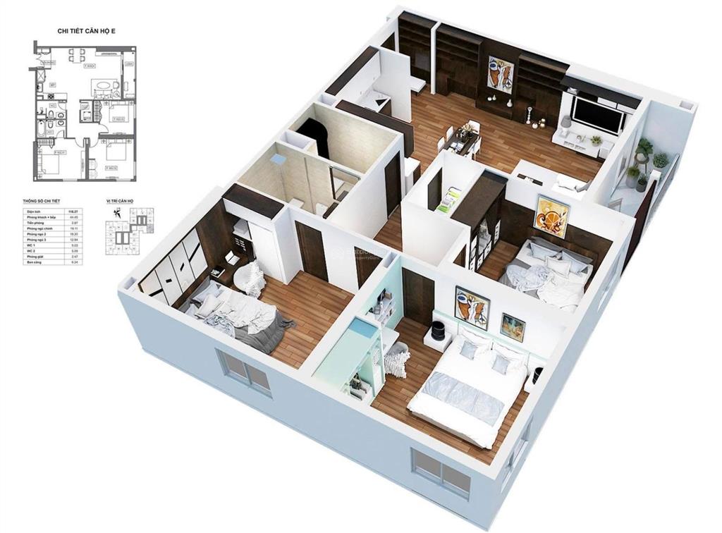 Cần bán căn góc 3 ngủ 107m tầng trung k35 full nội thất