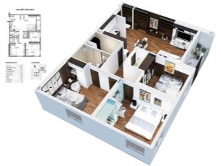 Cần bán căn góc 3 ngủ 107m tầng trung k35 full nội thất