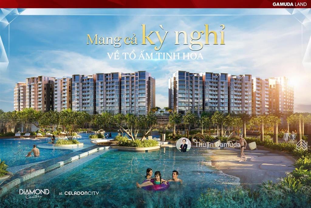 Bán căn 2pn tầng trệt dt 96m2 giá 8,2 tỷ (tặng ô đậu xe hơi)  diamond centery celadon city