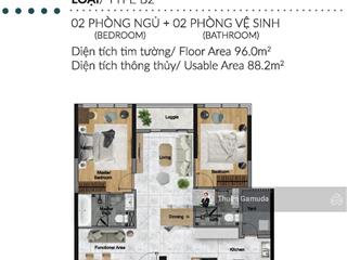 Giá 8.44tỷ trả dãn 3năm, căn 96m2 2pn+1 hướng đn, tầng trung, diamond centery celadon city