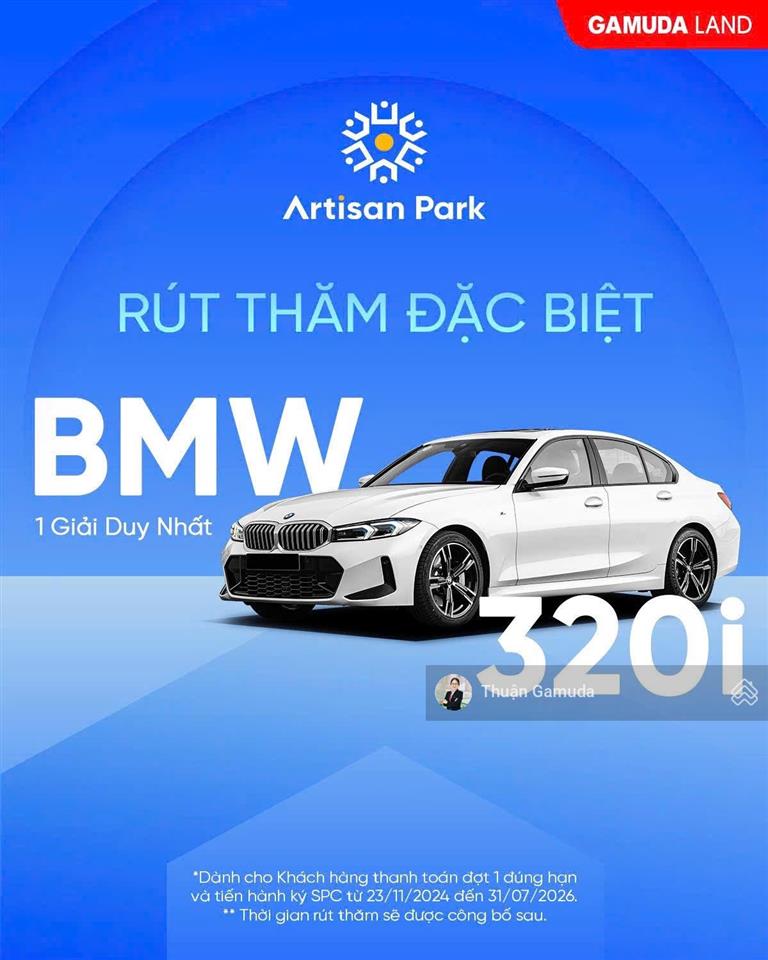 Căn góc shophouse 4 tầng artisan park mặt tiền đ.võ thị sáu 30m, trả chậm 5,5năm bốc thăm bmw 320i