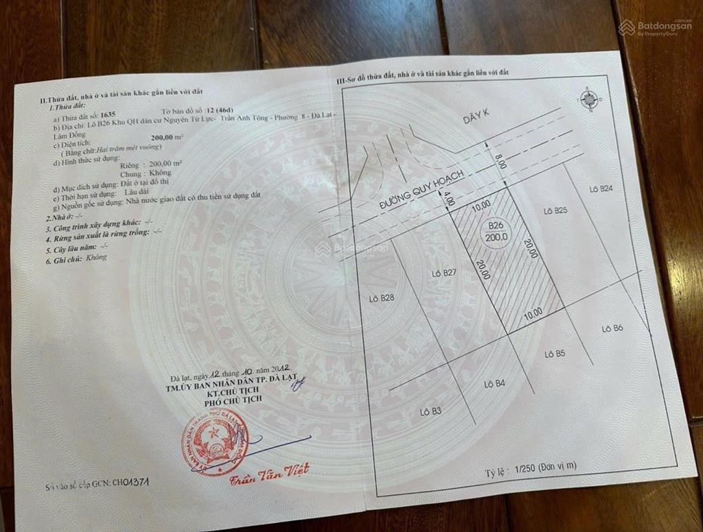 Bán gấp đất đẹp giá tốt tại kqh nguyên tử lực đà lạt