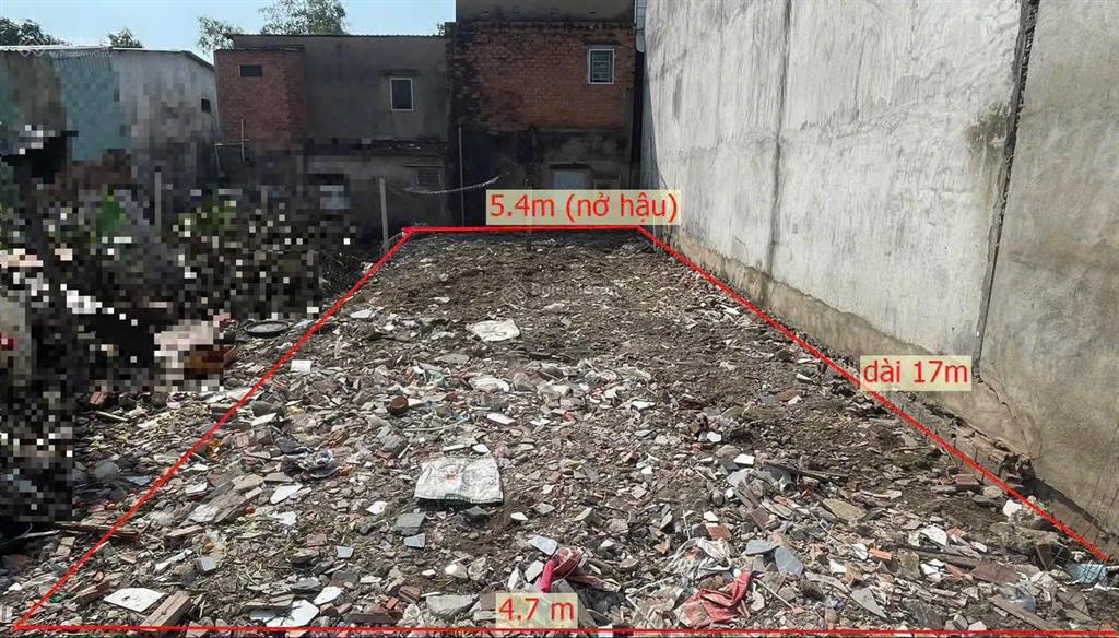 Bán lô đất đường vườn này phường an phú đông quận 12 diện tích 4.6 nh 5,4 x 17 gia 4,6 ty