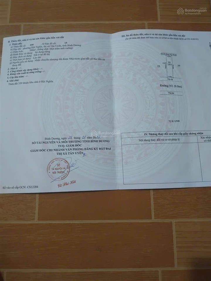 Bán đất ở đô thị hội nghĩa, tân uyên, bình dương