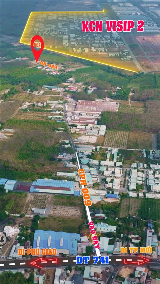 Bán đất mặt tiền dh 424 gần kcn vsip 2 vị trí đẹp tiềm năng tăng giá phù hợp đầu tư & xây trọ