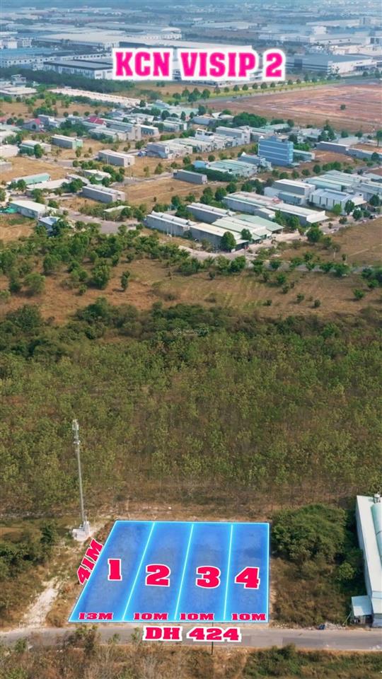 Bán đất mặt tiền dh 424 gần kcn vsip 2 vị trí đẹp tiềm năng tăng giá phù hợp đầu tư & xây trọ