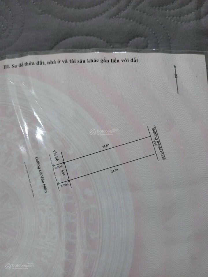 Cần bán lô lê văn hiến đối diện trung tâm quận ngũ hành sơn dt 123m2 (5x24,8m) giá bán 10tỷ5 có bớt