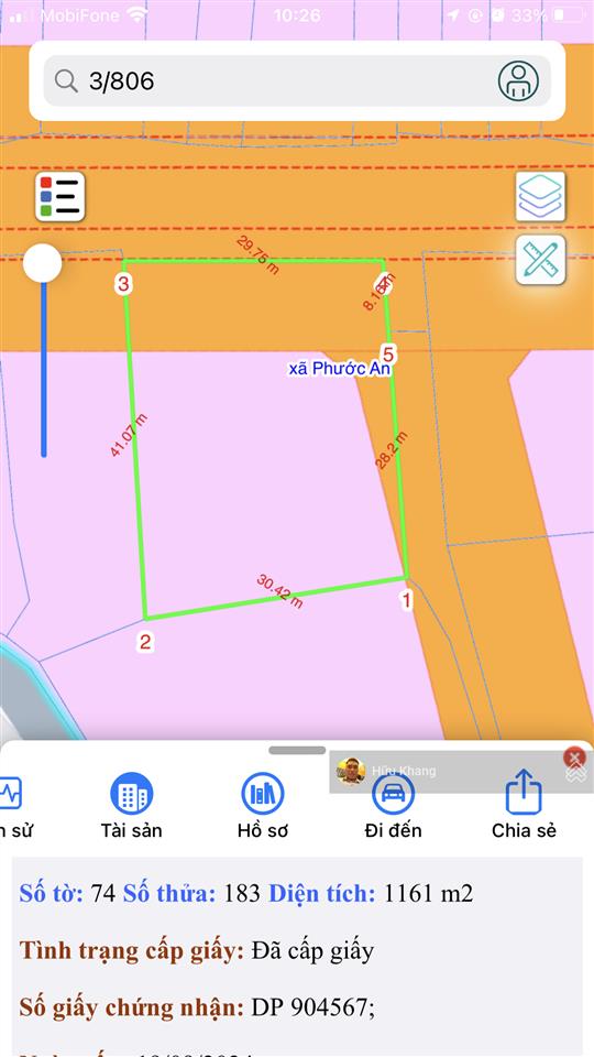 Góc hai mặt tiền đường hùng vương  phước an  dt 1161m2 tc 300m2  kinh doanh thuận tiện