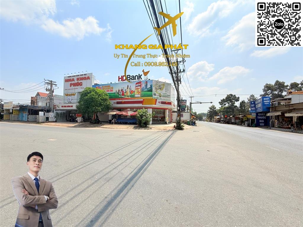 Thích hợp tách thửa nhỏ xã long thành góc hai mặt tiền dt 1981m2 tc 100m2 sát bên stc long thành