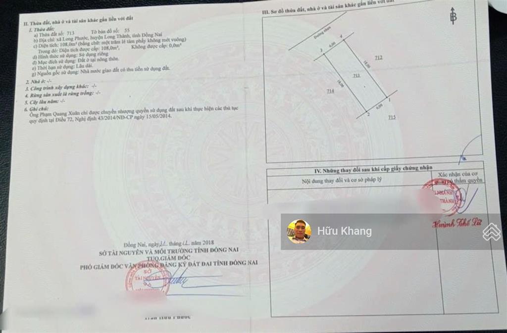 Bán đất long phước  long thành, ngang 6x18m sổ sẵn  tc 100% đường nhựa 6m, giá ngộp